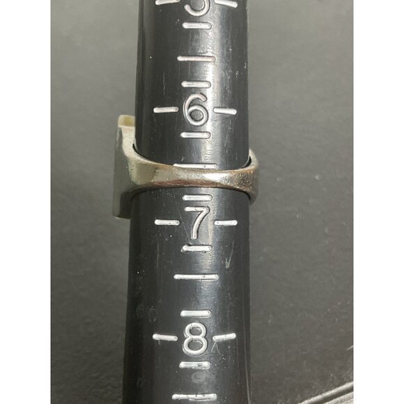 Vintage Silver & White Stone Ring With Rhinestones Embellishment - Picture 2 of 5